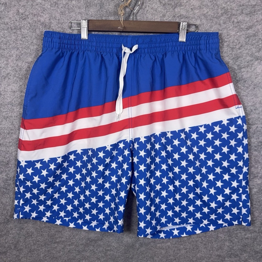 Chubbies Swim Trunks Mens‎ XXL Blue Stars Stripes Patriotic 7" Inseam